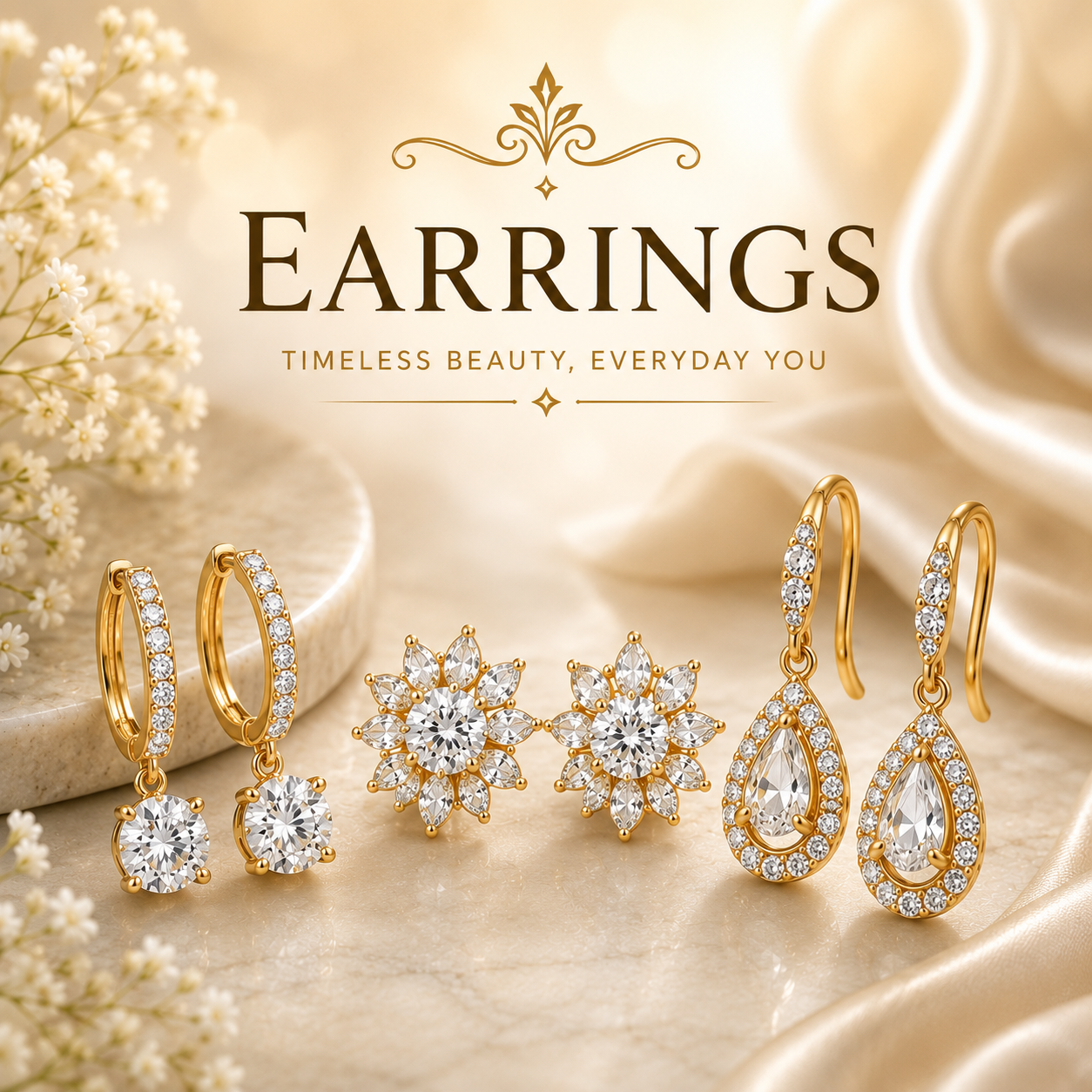 Diamond & Gold Earrings