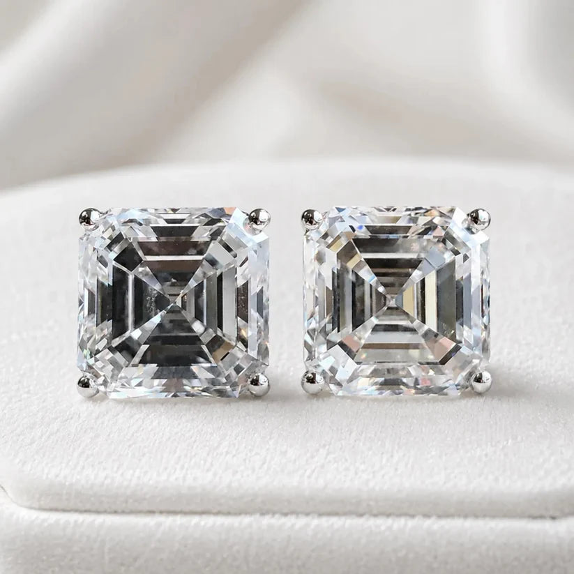 1.50 Ct Asscher Cut Stud Earring