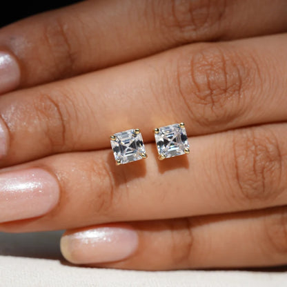 1.50 Ct Asscher Cut Stud Earring