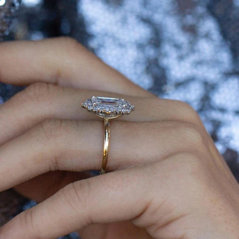 Emerald Cut Halo Diamond Ring | Vintage Style Engagement Ring | perfect for your forever moment