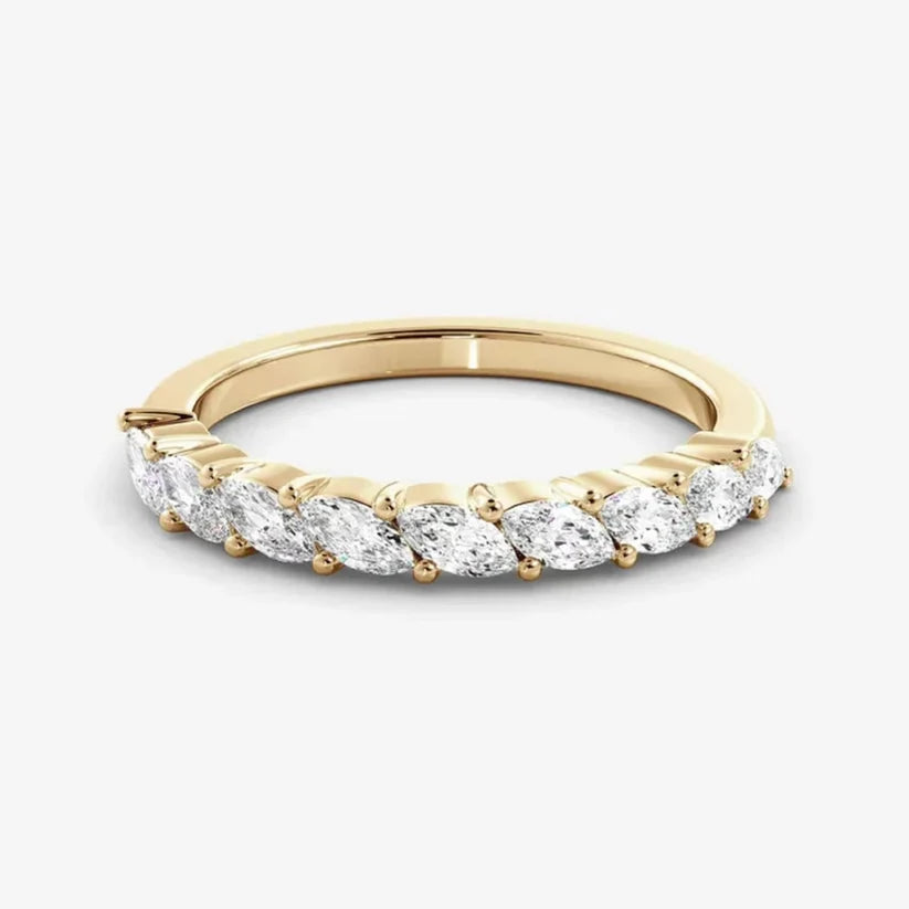1.65 Ct Marquise Half Eternity Wedding Band