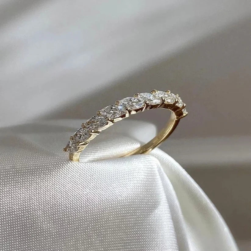 1.65 Ct Marquise Half Eternity Wedding Band