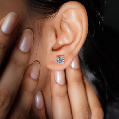 1.50 Ct Asscher Cut Stud Earring