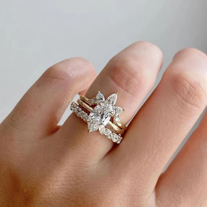 1.65 Ct Marquise Half Eternity Wedding Band