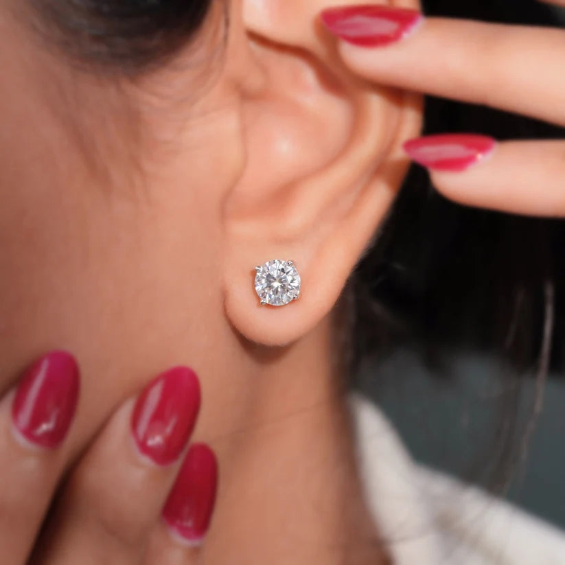 1.50 Ct Round Cut Stud Earring
